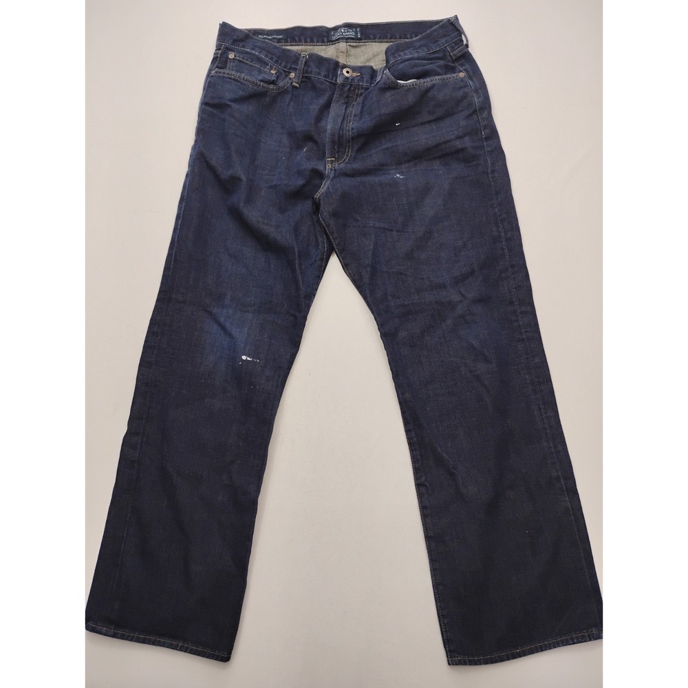 Lucky Brand Jeans Mens 36x30 Blue 363 Vintage Straight Candiani Denim Paint